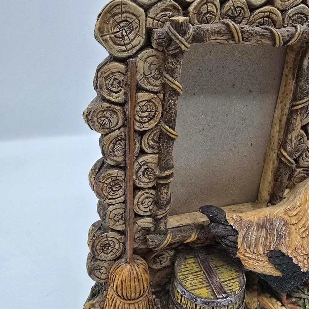 Farmhouse Rustic Photo Frame Rooster Hen Chicks Double‎ Picture Display